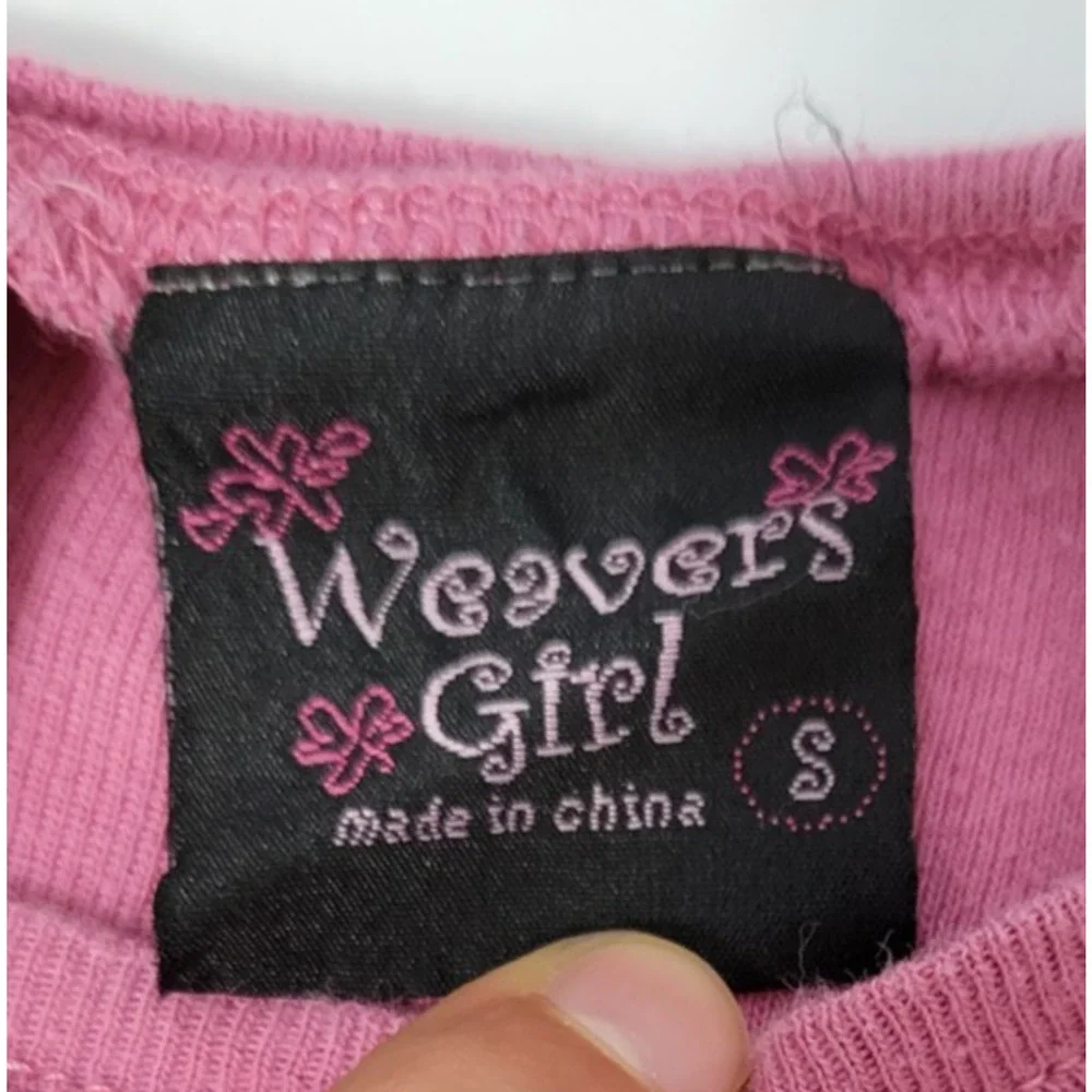 Weavers Girl Girls S Pink Princess Crown Layered Long Sleeve Shirt Y2K